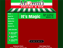 Tablet Screenshot of morettispizza.com